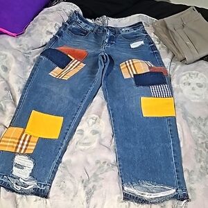 Patched jeans